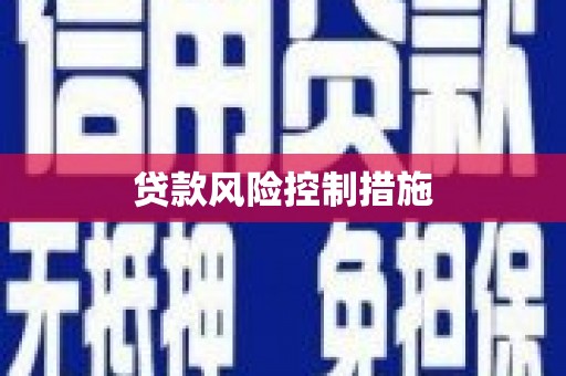 济宁贷款风险控制措施