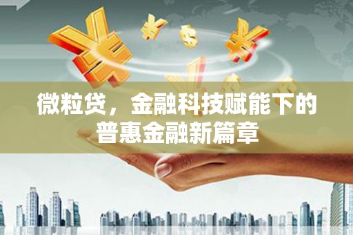 济宁微粒贷，金融科技赋能下的普惠金融新篇章