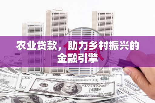 济宁农业贷款，助力乡村振兴的金融引擎