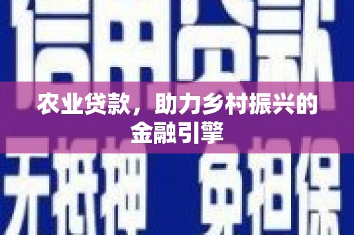 济宁农业贷款，助力乡村振兴的金融引擎