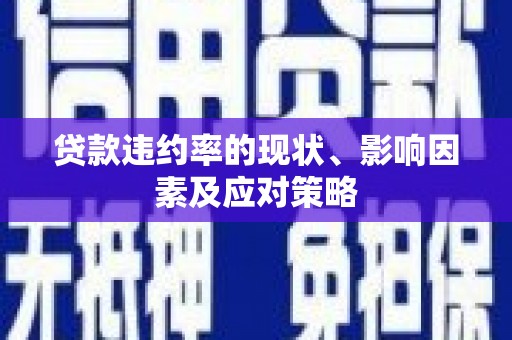 济宁贷款违约率的现状、影响因素及应对策略