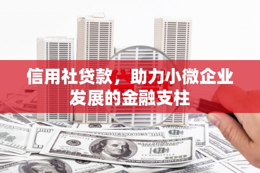 济宁信用社贷款，助力小微企业发展的金融支柱