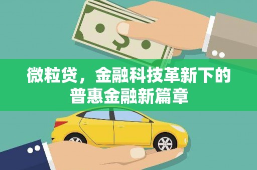 济宁微粒贷，金融科技革新下的普惠金融新篇章