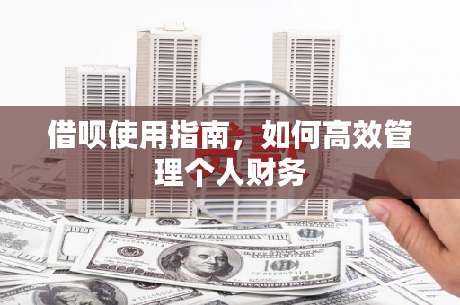 济宁借呗使用指南，如何高效管理个人财务