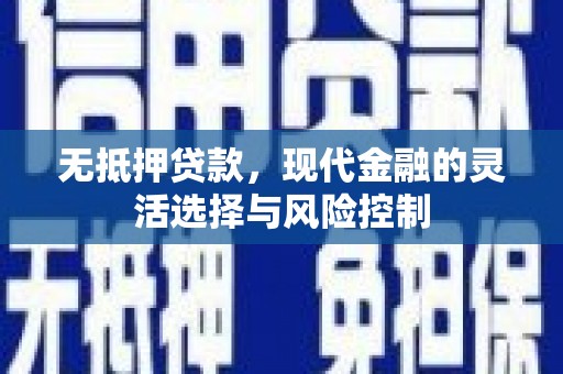 济宁无抵押贷款，现代金融的灵活选择与风险控制