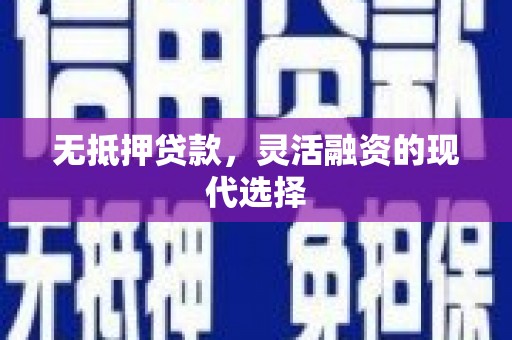济宁无抵押贷款，灵活融资的现代选择