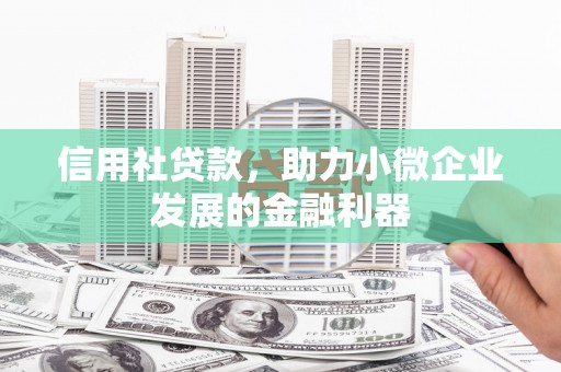 济宁信用社贷款，助力小微企业发展的金融利器