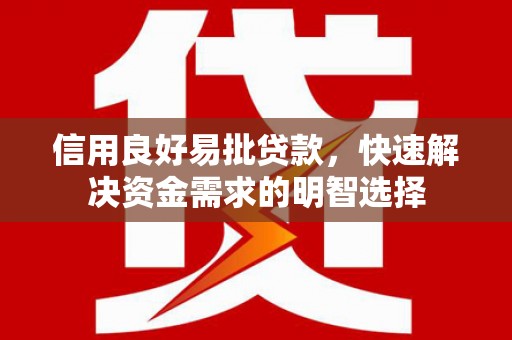 济宁信用良好易批贷款，快速解决资金需求的明智选择