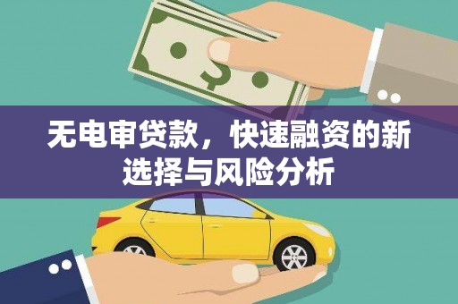 济宁无电审贷款，快速融资的新选择与风险分析