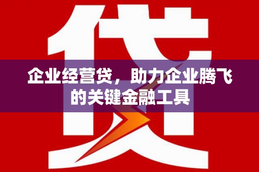济宁企业经营贷，助力企业腾飞的关键金融工具