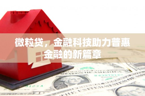 济宁微粒贷，金融科技助力普惠金融的新篇章