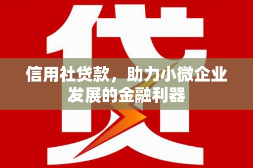 济宁信用社贷款，助力小微企业发展的金融利器