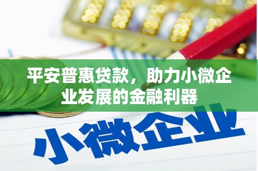 济宁平安普惠贷款，助力小微企业发展的金融利器