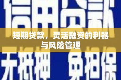 济宁短期贷款，灵活融资的利器与风险管理